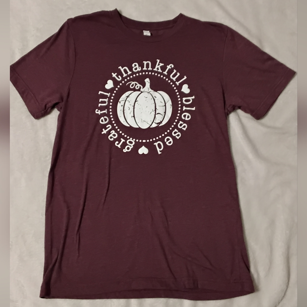Bella Canvas Maroon Thankful Tee
